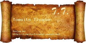 Tomsits Tivadar névjegykártya