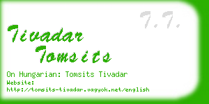 tivadar tomsits business card